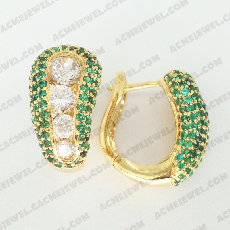 Earrings Brass shiny Silver Plating + E-coating