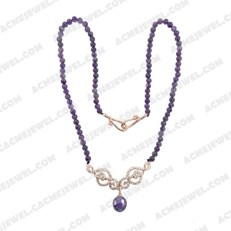 Necklace Silver / Brass  Rose gold plating