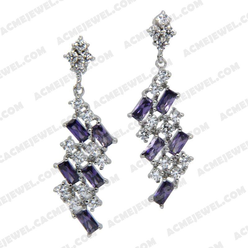 Earrings Silver / Brass  Rhodium plating