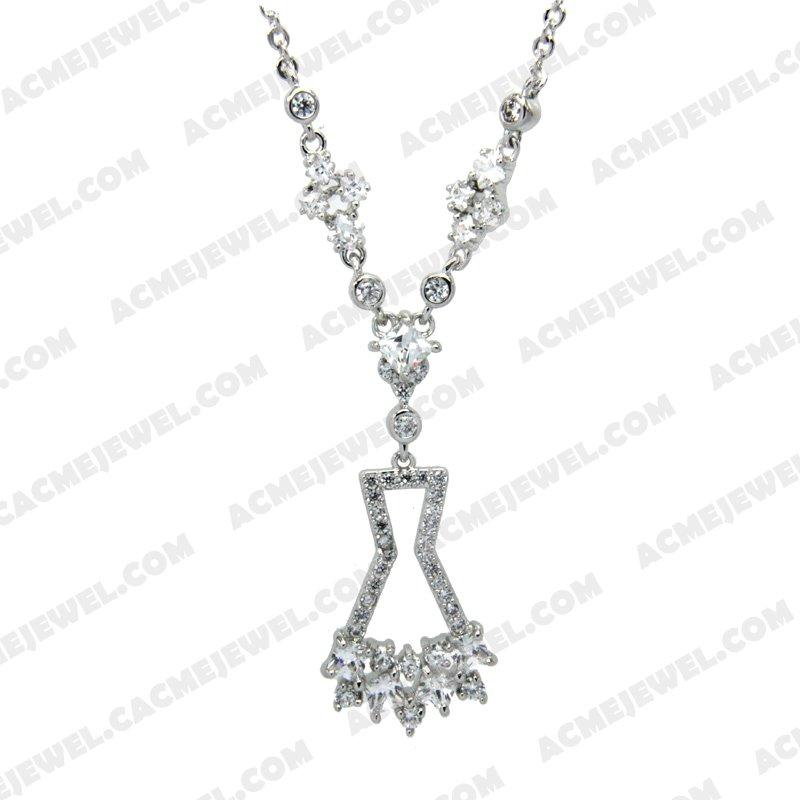 Necklace Silver / Brass  Rhodium plating