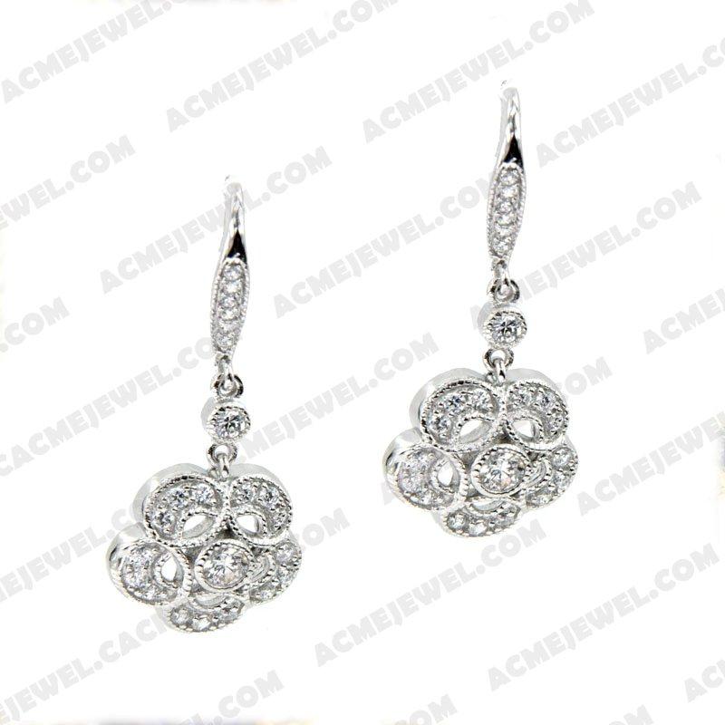 Earrings 925 Sterling Silver  Rhodium 