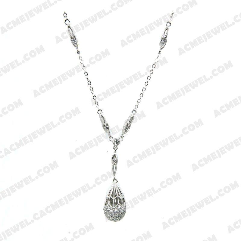 Necklace 925 Sterling Silver  Rhodium 