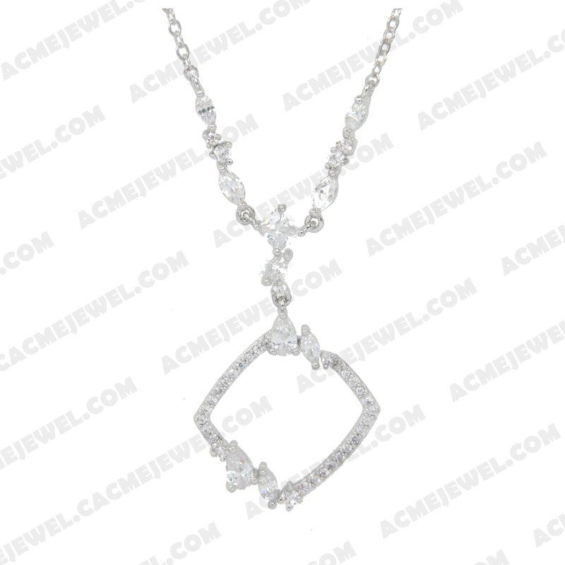 Necklace 925 Sterling Silver  Rhodium 