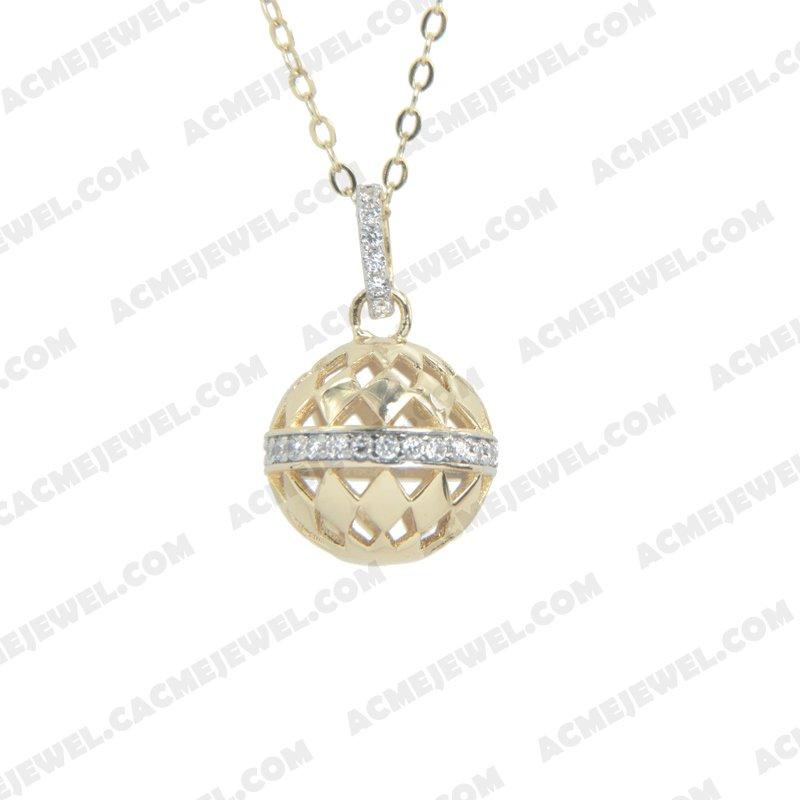 Pendants 925 Sterling Silver 2-tone Rhodium and gold
