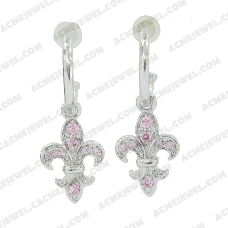 Earrings 925 sterling silver   Rhodium 