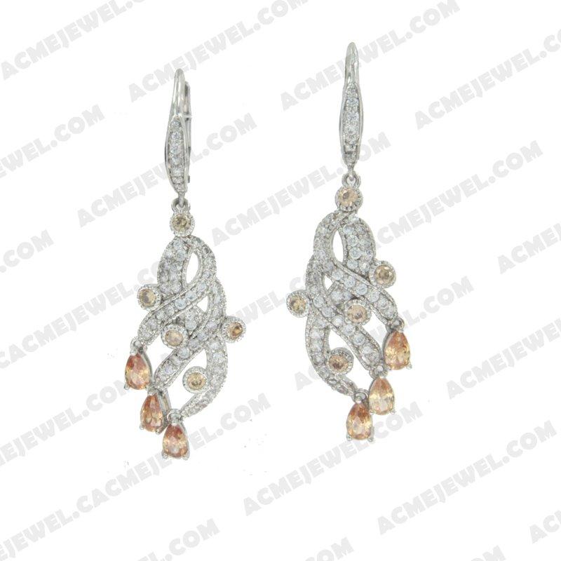 Earrings 925 sterling silver   Rhodium 