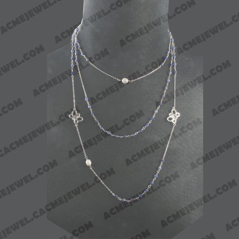 Necklace 925 sterling silver   Rhodium 