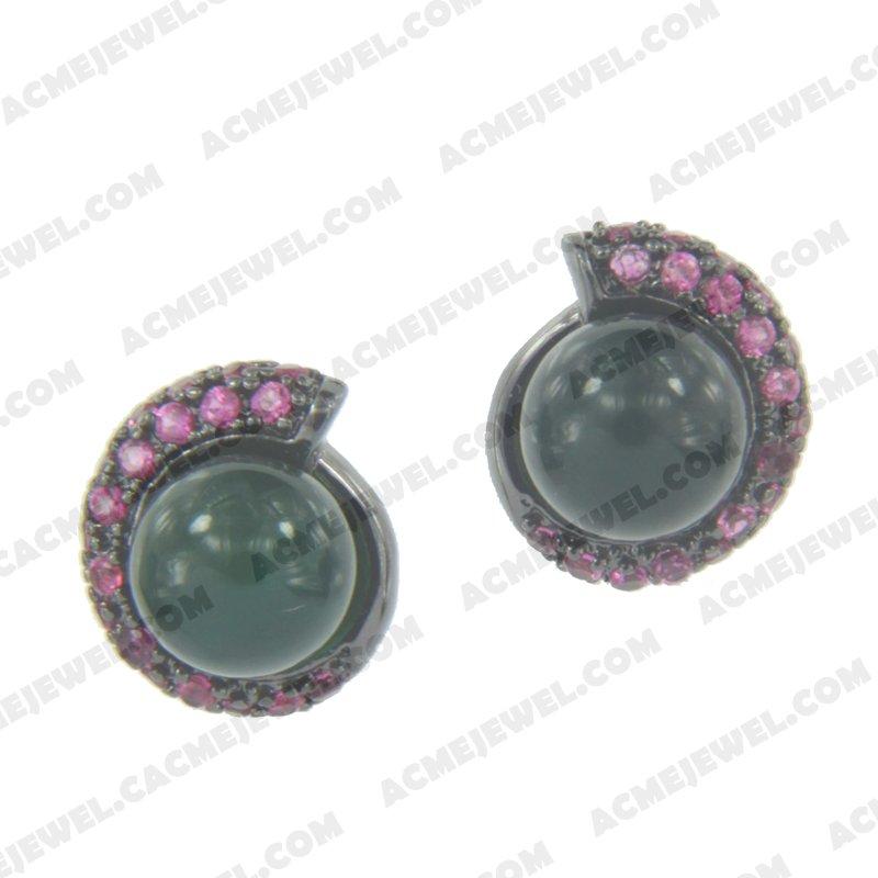 Earrings 925 sterling silver   Black rhodium 