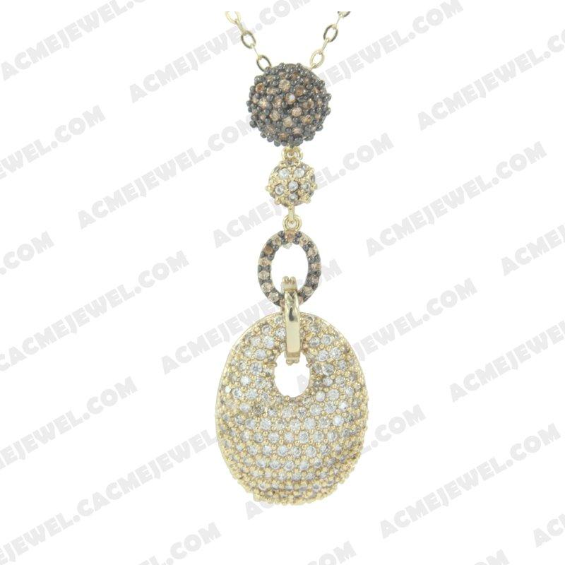 Pendants 925 sterling silver  2-tone Gold and black rhodium