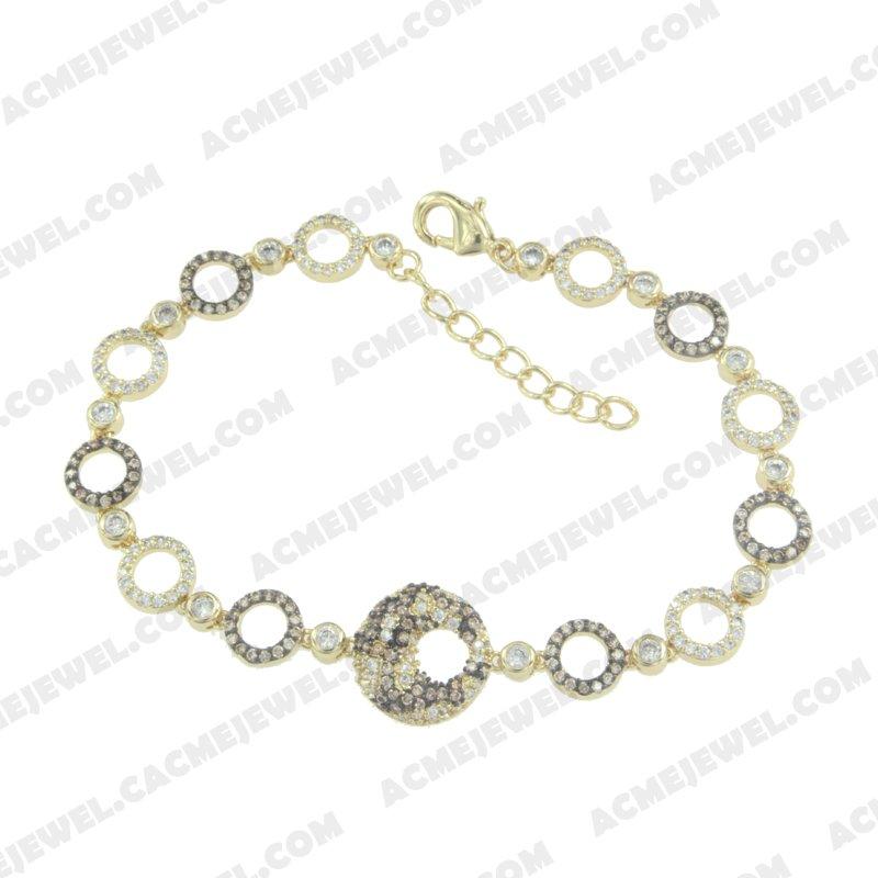 Bracelets & Bangles 925 sterling silver  2-tone Gold and black rhodium
