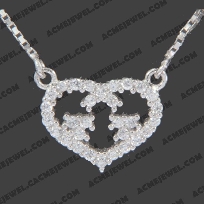 Necklace 925 Sterling Silver  Rhodium 
