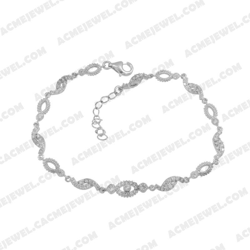 Bracelets & Bangles 925 sterling silver  White Rhodium 