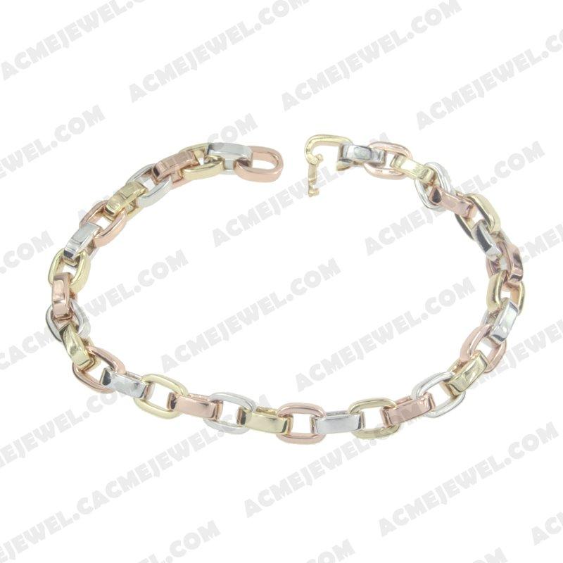 Bracelets & Bangles 925 Sterling Silver 3-tone Gold + Rose gold + Rhodium