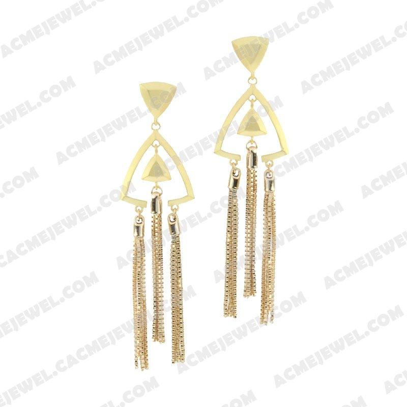 Earrings 925 Sterling Silver 2-tone Gold and matt gold
