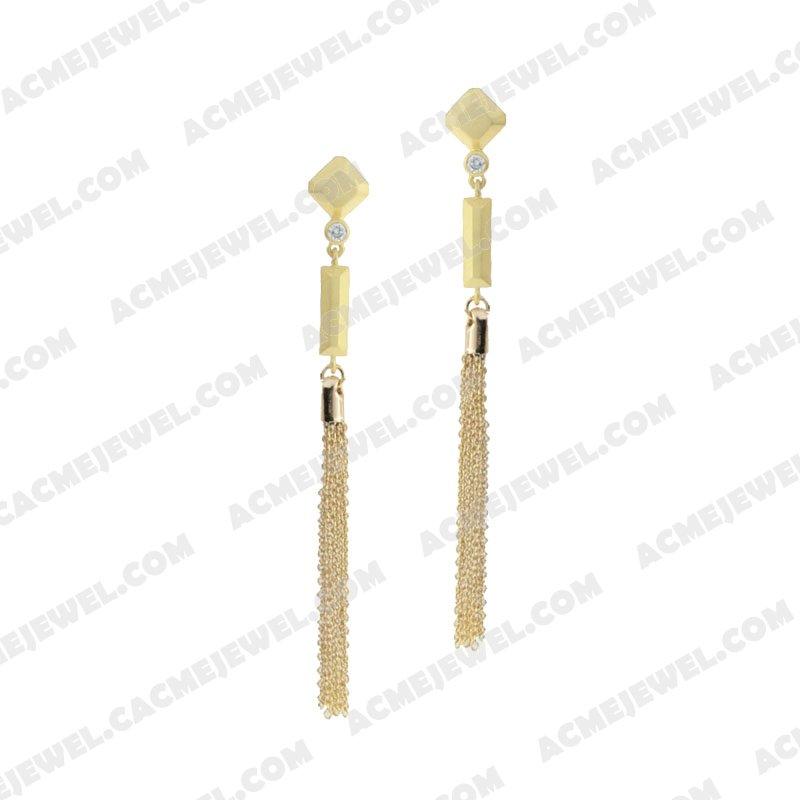Earrings 925 Sterling Silver 2-tone Gold and matt gold