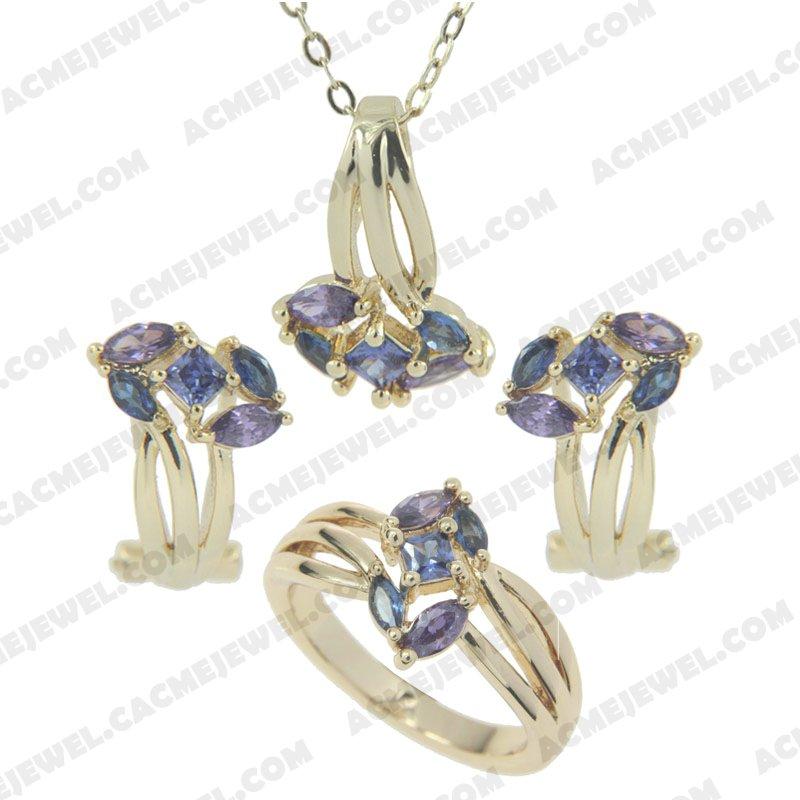 ﻿Jewellery Set 925 sterling silver   Gold 