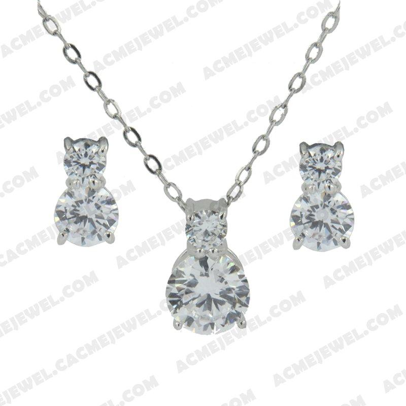 Jewellery Set 925 sterling silver   Rhodium 