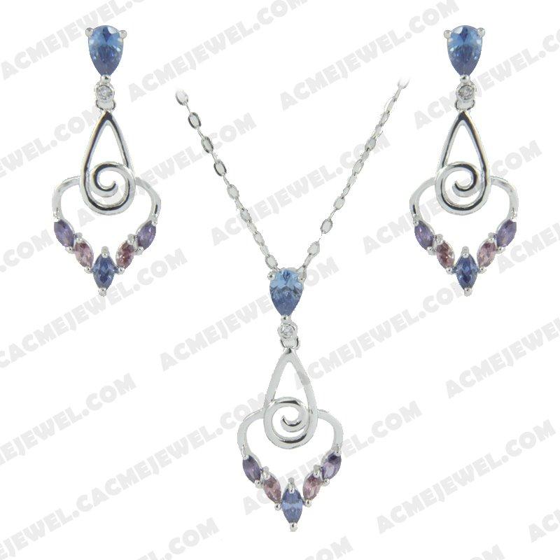 Jewellery Set 925 Sterling Silver  Rhodium