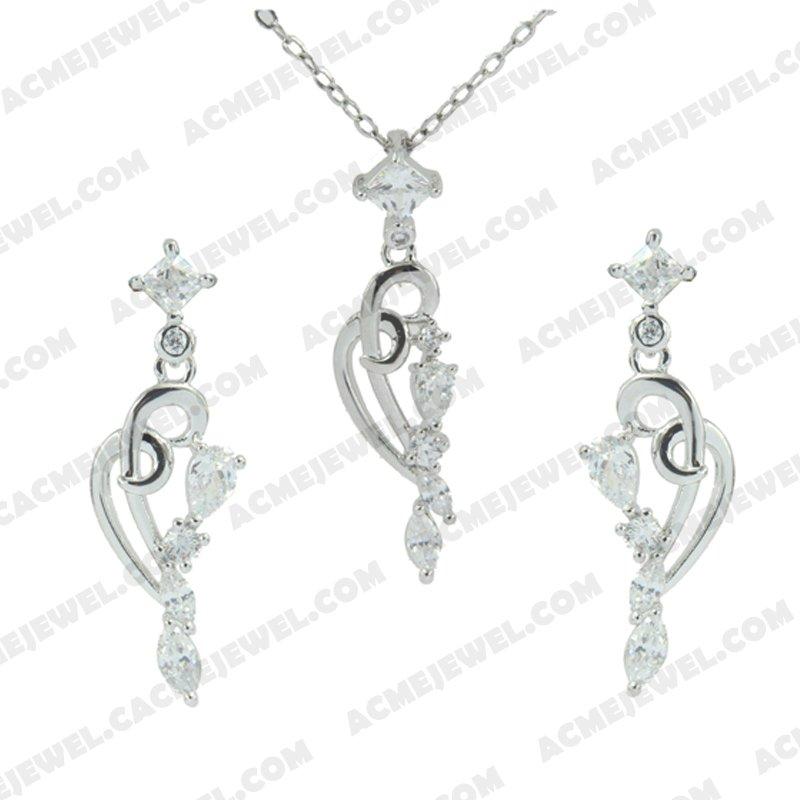 Jewellery Set 925 Sterling Silver  Rhodium