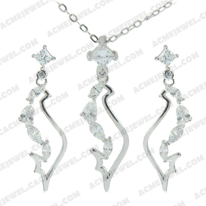 Jewellery Set 925 Sterling Silver  Rhodium