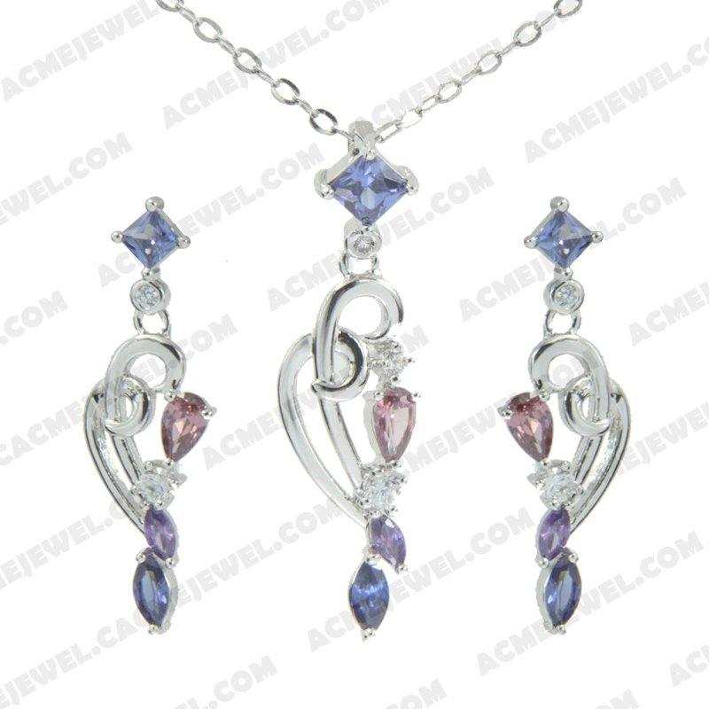 Jewellery Set 925 Sterling Silver  Rhodium