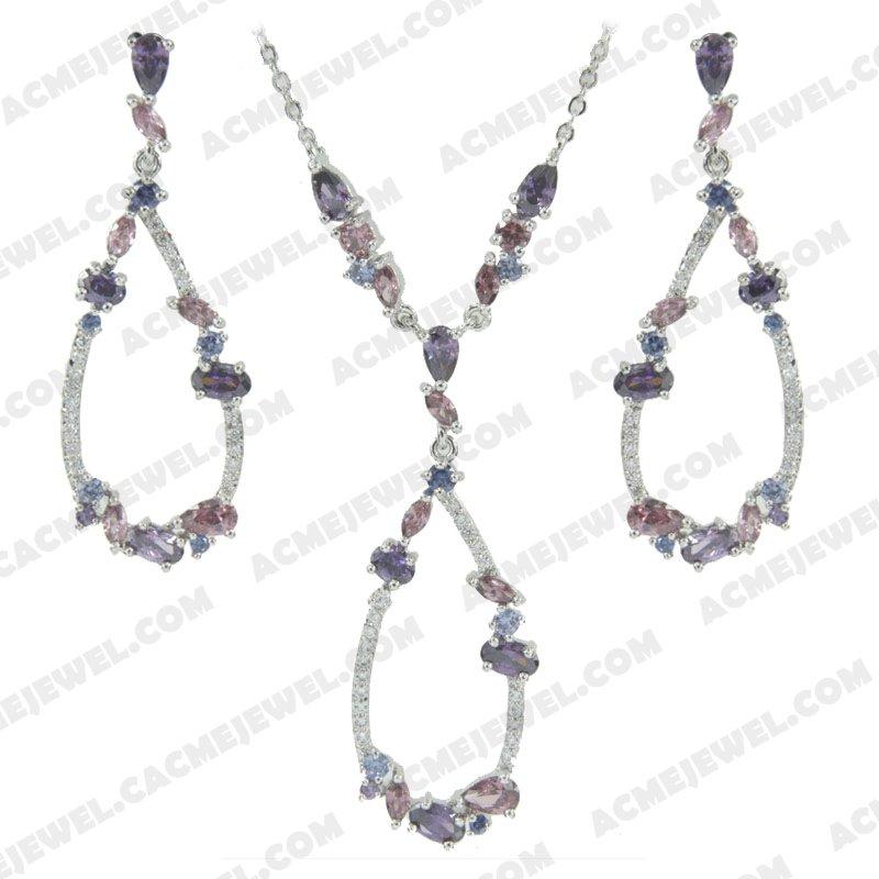 Jewellery Set 925 sterling silver   Rhodium 