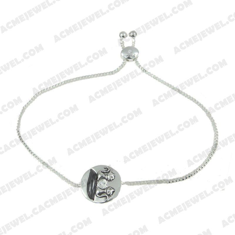 Bracelets & Bangles 925 sterling silver  2-tone Rhodium and black smear