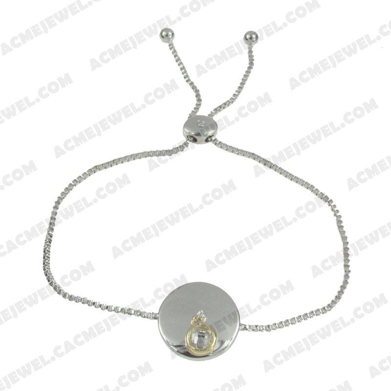 Bracelets & Bangles 925 sterling silver  2-tone Gold and rhodium